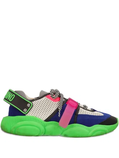 Pre-owned Moschino Teddy Buckle-strap Sneakers In Green