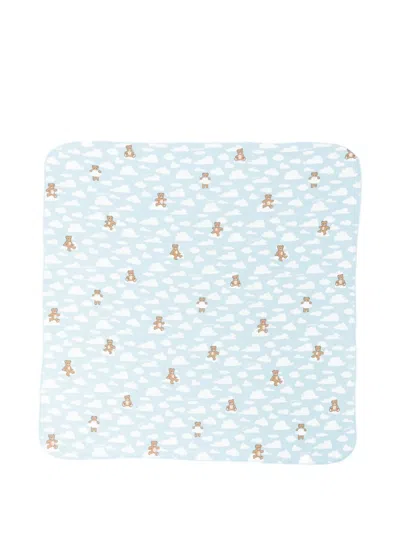 Moschino Teddy Clouds Blanket In Blue