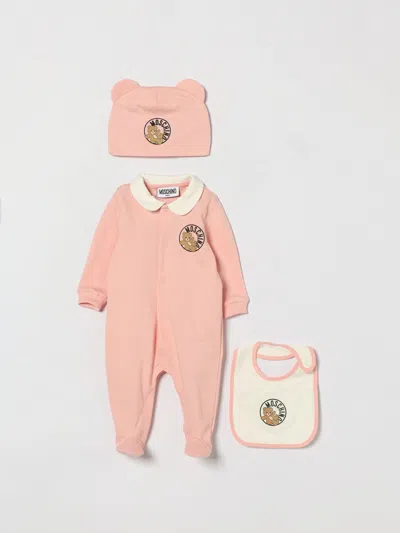 Moschino Babies'  Teddy Cotton Set In Pink