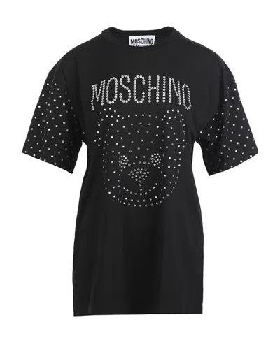 Moschino Teddy Crystal-embellished T-shirt In Black