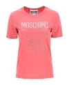 Moschino Teddy Crystal-embellished T-shirt In Pink