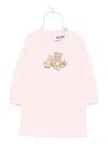 Moschino Teddy-deer Crew-neck Dress In Pink