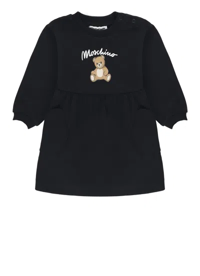 Moschino Babies' Teddy Dress In Black
