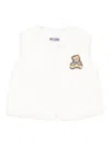 Moschino Teddy-embellished Fleece Vest In White