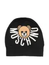 Moschino Teddy-embellishment Beanie In Black