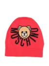 Moschino Teddy-embellishment Beanie In Red