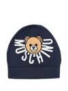 Moschino Teddy-embellishment Beanie In Blue