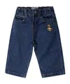 Moschino Teddy-embroidered Denim Jeans In Blue