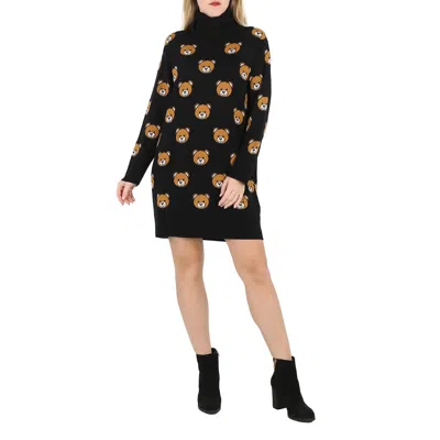 Moschino Teddy Embroidered High-neck Dress In Multi