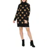 Moschino Teddy Embroidered High-neck Dress In Black