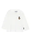 Moschino Teddy-embroidered Long-sleeve T-shirt In White