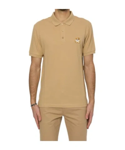 Moschino Beige Embroidered Polo In V0148 Beige