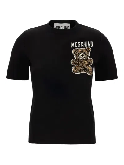 MOSCHINO TEDDY-EMBROIDERED T-SHIRT
