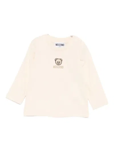 Moschino Babies' Teddy-embroidery Sweatshirt In Neutral