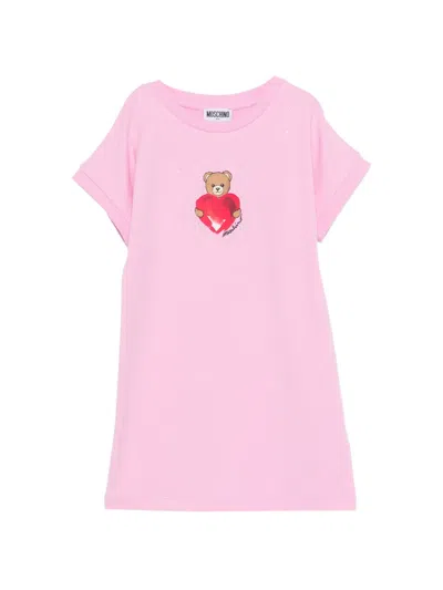 Moschino Kids' Teddy-graphic Dress In Pink