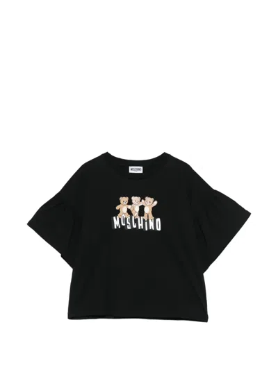 Moschino Kids' Teddy-graphic T-shirt In Black