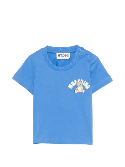 Moschino Babies' Teddy Graphic T-shirt In Blue