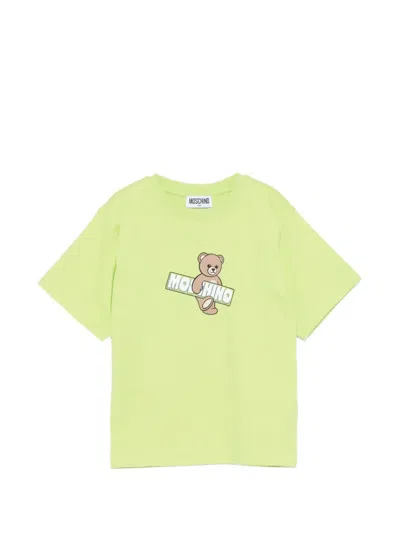 Moschino Kids' Teddy Graphic T-shirt In Green