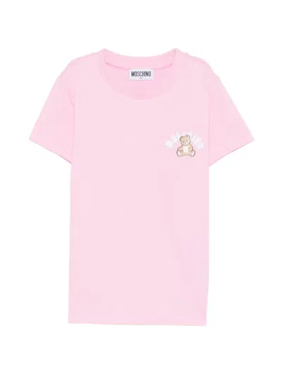 Moschino Kids' Teddy Graphic T-shirt In Pink