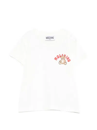 Moschino Babies' Teddy-graphic T-shirt In White