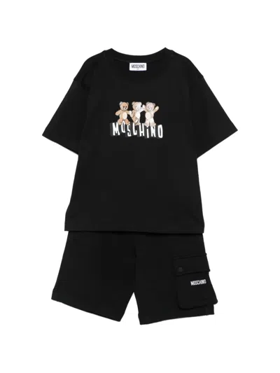 Moschino Kids' Teddy-graphic Tracksuit In Black