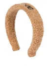 Moschino Teddy Headband With Logo  In Brown