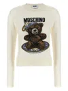 Moschino Crew Neck Sweater With Teddy Bear Motif In White
