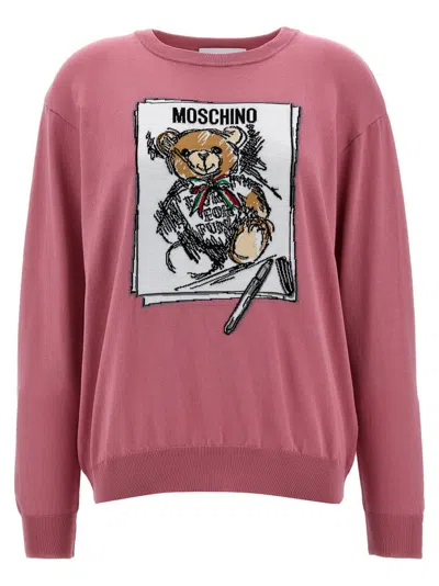 Moschino Teddy Sweater In Light Pink