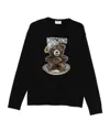 Moschino Teddy-intarsia Wool Jumper In Black
