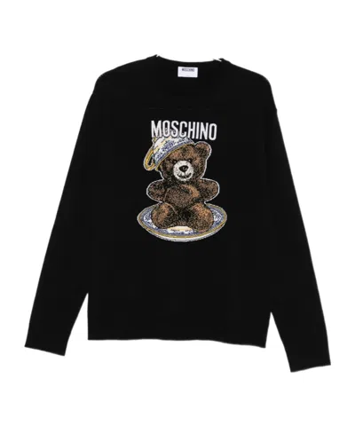 MOSCHINO TEDDY-INTARSIA WOOL JUMPER