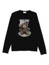 Moschino Teddy-intarsia Wool Jumper In Black