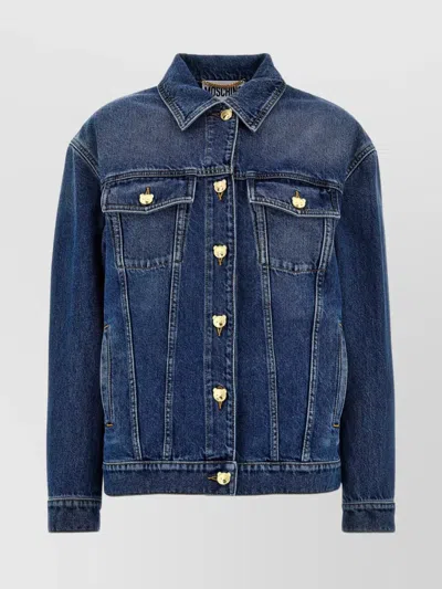 Moschino Denim Shirt Jacket In Blue