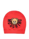 Moschino Teddy-logo Beanie In Red