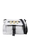 Moschino Teddy-logo Changing Bag In Grey