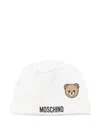Moschino Teddy-logo Cotton Beanie In White