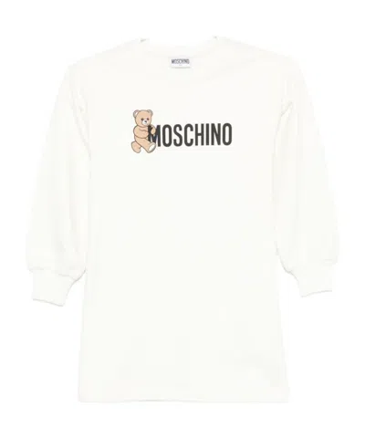 Moschino Kids' Teddy-logo Cotton Top In White