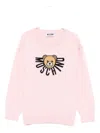 Moschino Teddy-logo Cotton-wool Sweater In Pink