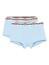 Moschino Two-pack Logo-waistband Boxers In 蓝色