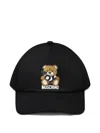 Moschino Teddy-logo-print Cotton Cap In Black