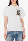 Moschino Crew Neck Graphic Print Short Sleeves Top In White