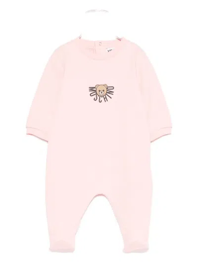 Moschino Babies' Teddy-logo Pyjamas In Pink
