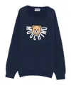 Moschino Teddy-logo Sweater In Blue