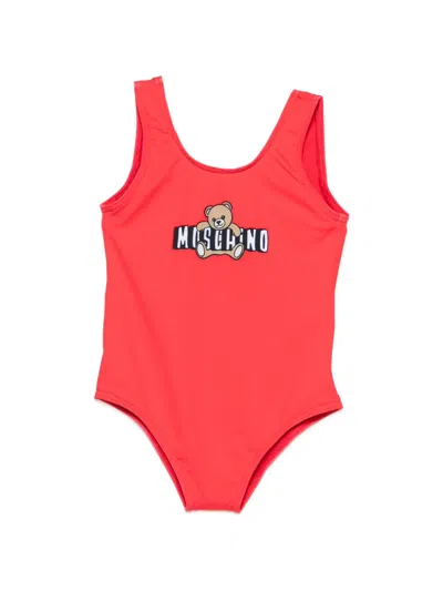 Moschino Babies' Teddy-logo Swimsuit In Pink