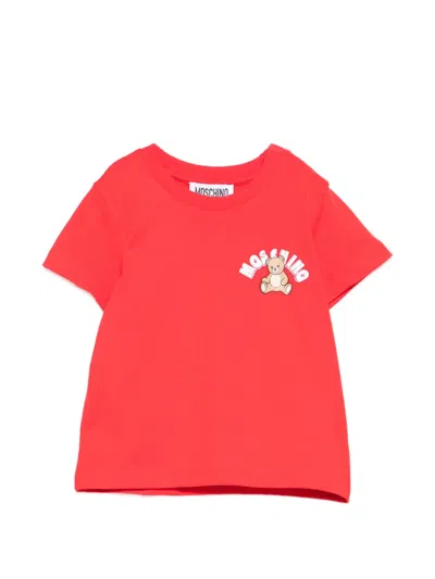 Moschino Babies' Teddy-logo T-shirt In Red