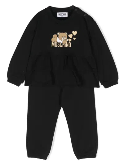 Moschino Babies' Teddy-logo Tracksuit In Black