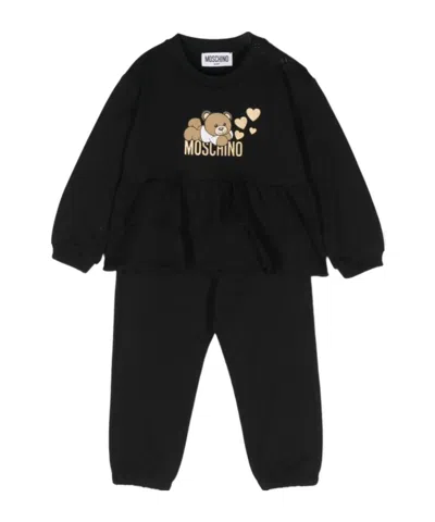 Moschino Teddy-logo Tracksuit In Black