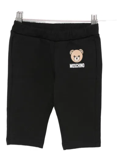 Moschino Babies' Teddy-logo Trousers In Black