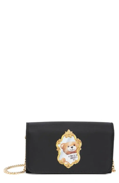 Moschino Teddy Mirror Chain Strap Bag In Black