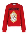 Moschino Teddy Mirror Logo-print Sweatshirt In Red