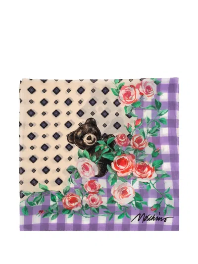Moschino Teddy-motif Scarf In Multi